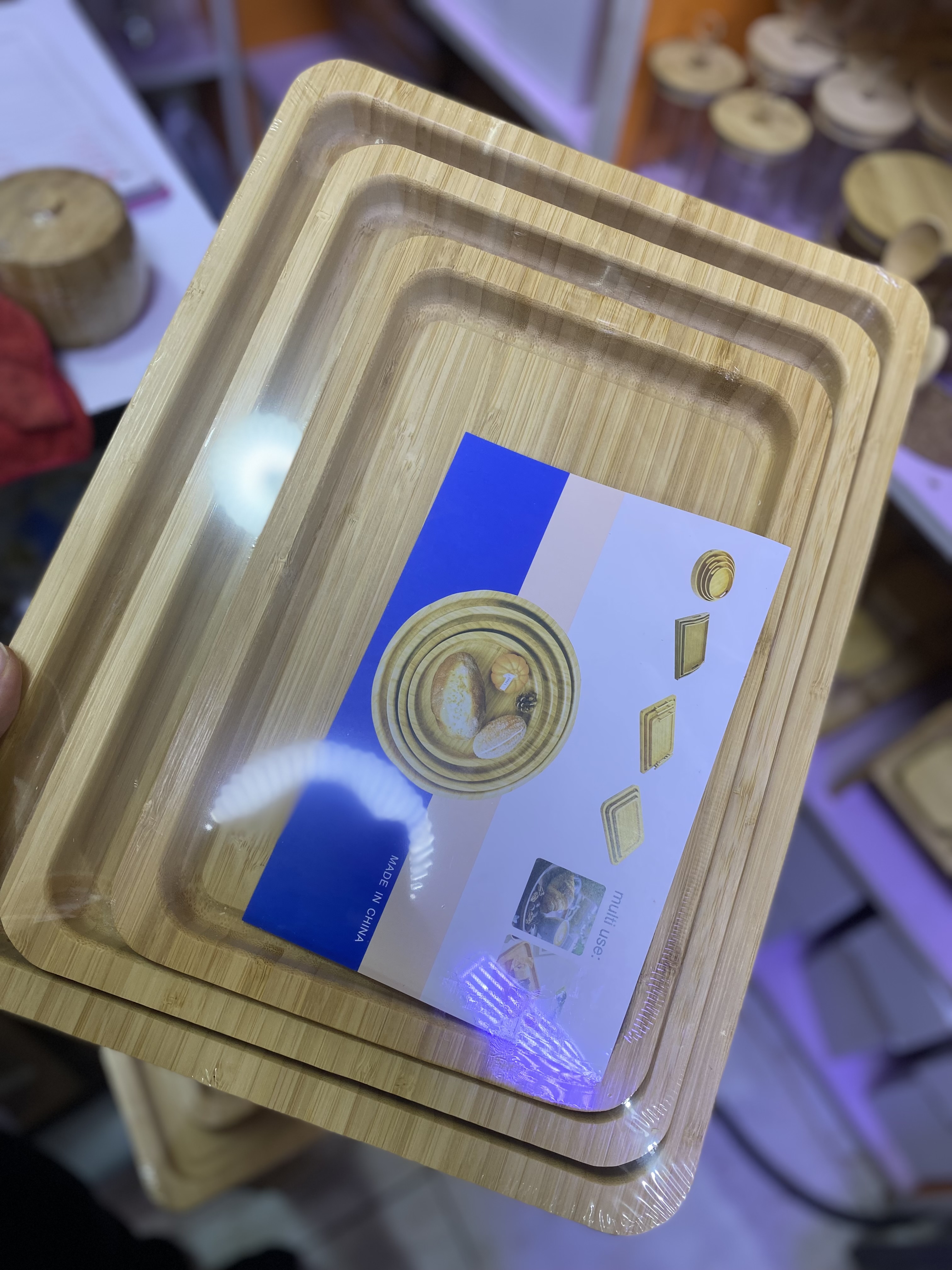 سینی چوبی سه تکه